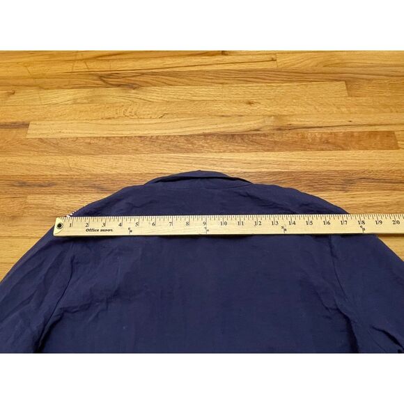 Ali Miles Women's PL Blue Button-Up Rayon Tunic Shirt Crinkled Abstract Artsy - Picture 10 of 10